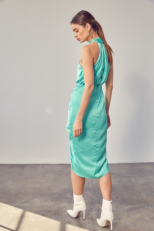 WRAP CROSS NECK DRESS - Nueva Moda Boutique By Giselly