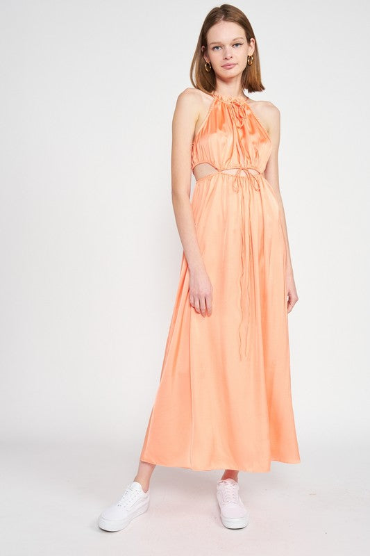 SLEEVELESS MAXI DRESS WITH CUTOUT - Nueva Moda Boutique By Giselly