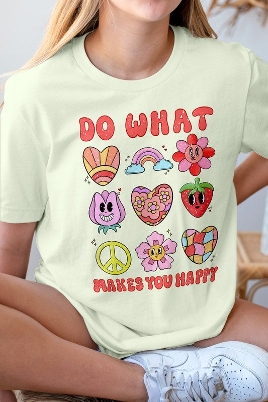 Do What Make You Happy Retro Graphic Tee - Nueva Moda Boutique By Giselly