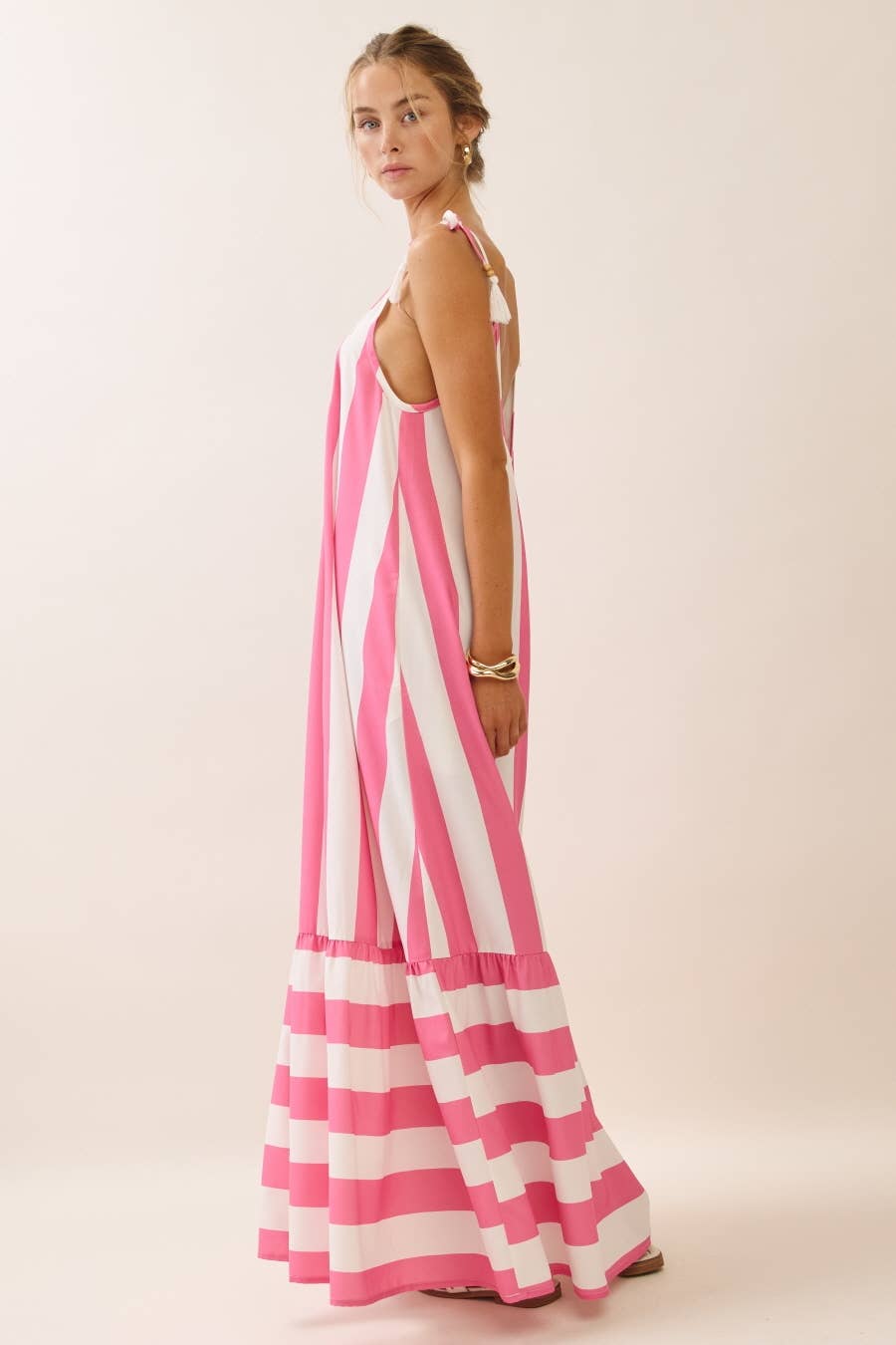 Vertical Stripe Midi Dress