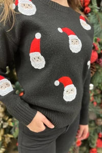 Santa Sequin Sweater - Nueva Moda Boutique By Giselly
