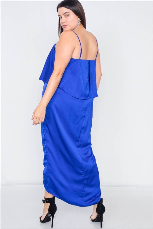 Satin Flounce Bandage Maxi Dress - Nueva Moda Boutique By Giselly