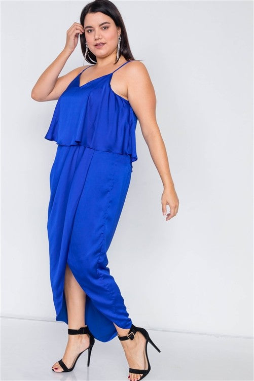 Satin Flounce Bandage Maxi Dress - Nueva Moda Boutique By Giselly