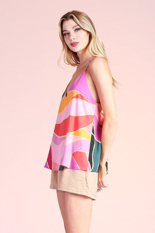 Metamorphosis Print Cami Top - Nueva Moda Boutique By Giselly