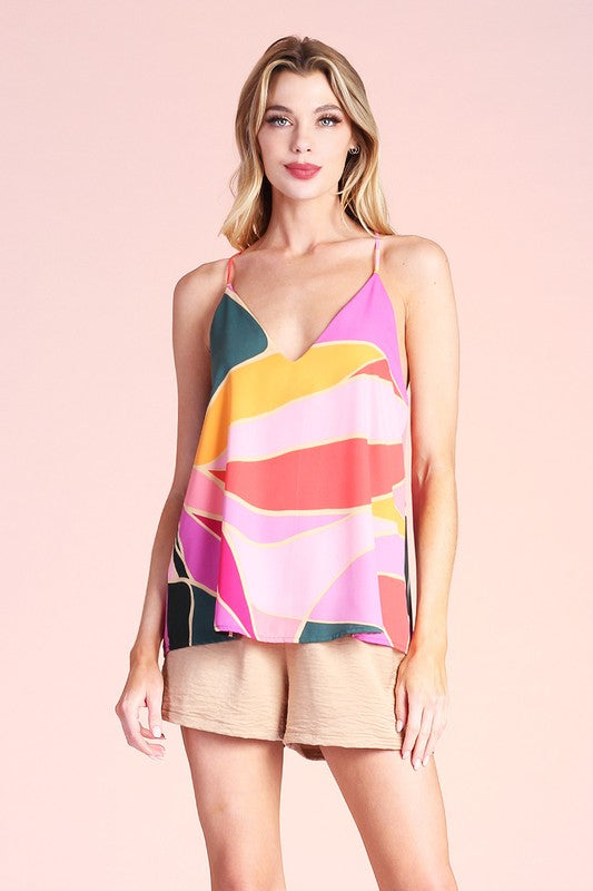 Metamorphosis Print Cami Top - Nueva Moda Boutique By Giselly