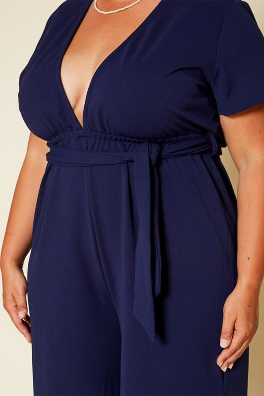 Plus Size Side Slit Jumpsuit - Nueva Moda Boutique By Giselly