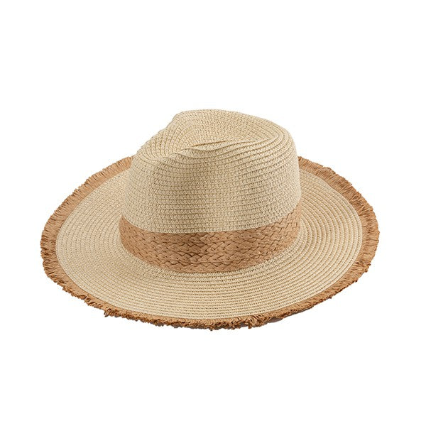 GRAYED BRIM BEACH STRAW HAT - Nueva Moda Boutique By Giselly