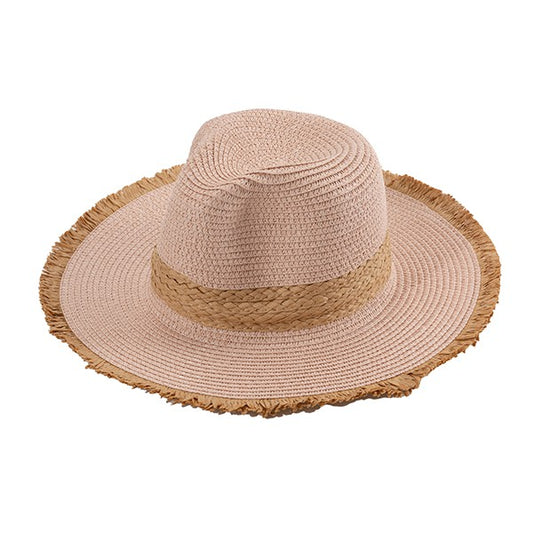 GRAYED BRIM BEACH STRAW HAT - Nueva Moda Boutique By Giselly