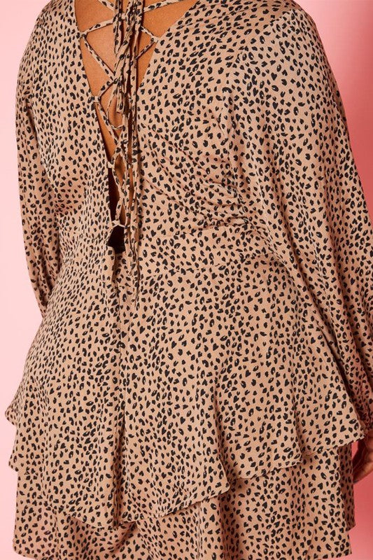 Plus Size Fit & Flare Cheetah Print Romper - Nueva Moda Boutique By Giselly