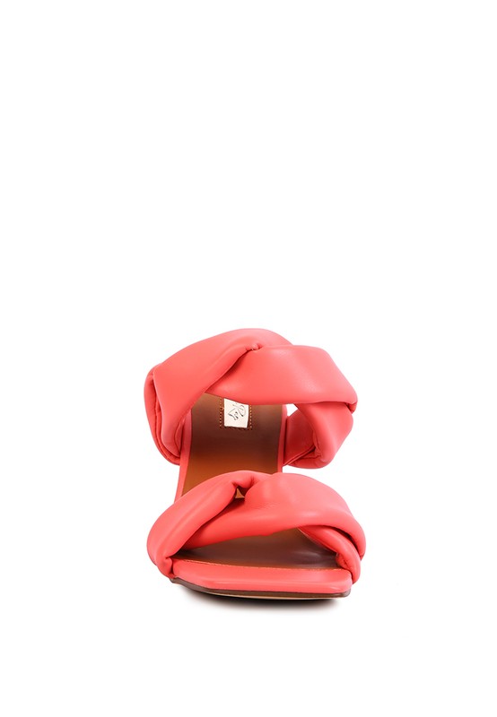 GLAM GIRL TWISTED STRAP SPOOL HEELED SANDALS - Nueva Moda Boutique By Giselly