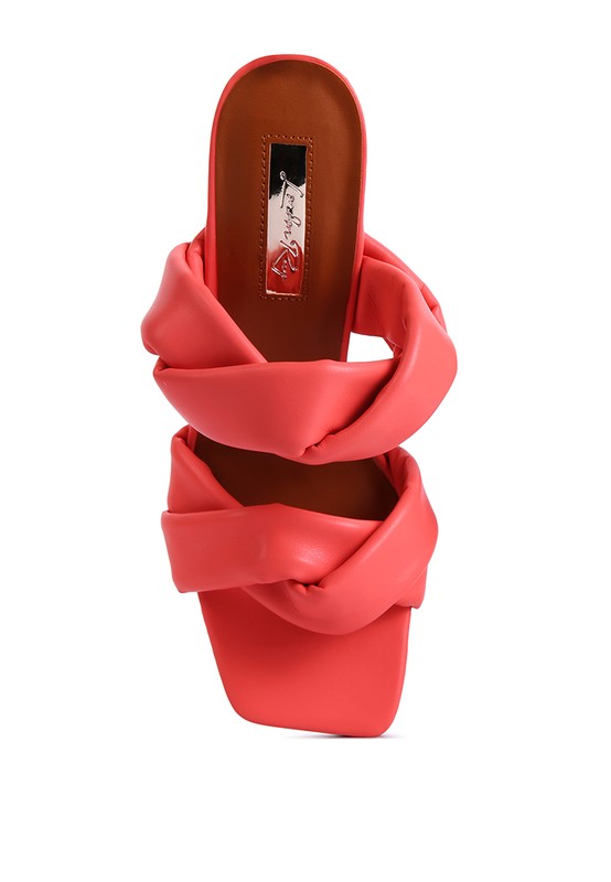 GLAM GIRL TWISTED STRAP SPOOL HEELED SANDALS - Nueva Moda Boutique By Giselly
