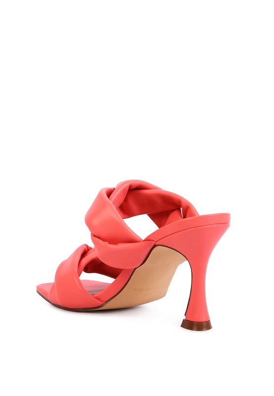 GLAM GIRL TWISTED STRAP SPOOL HEELED SANDALS - Nueva Moda Boutique By Giselly