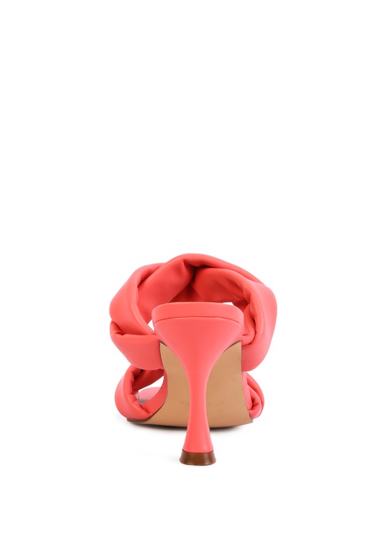 GLAM GIRL TWISTED STRAP SPOOL HEELED SANDALS - Nueva Moda Boutique By Giselly