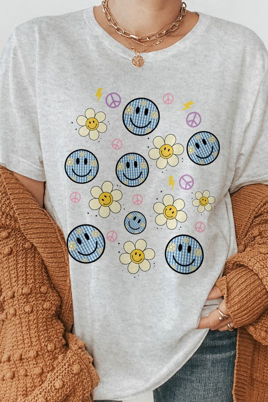 Daisy Smileys Retro Graphic Tee - Nueva Moda Boutique By Giselly