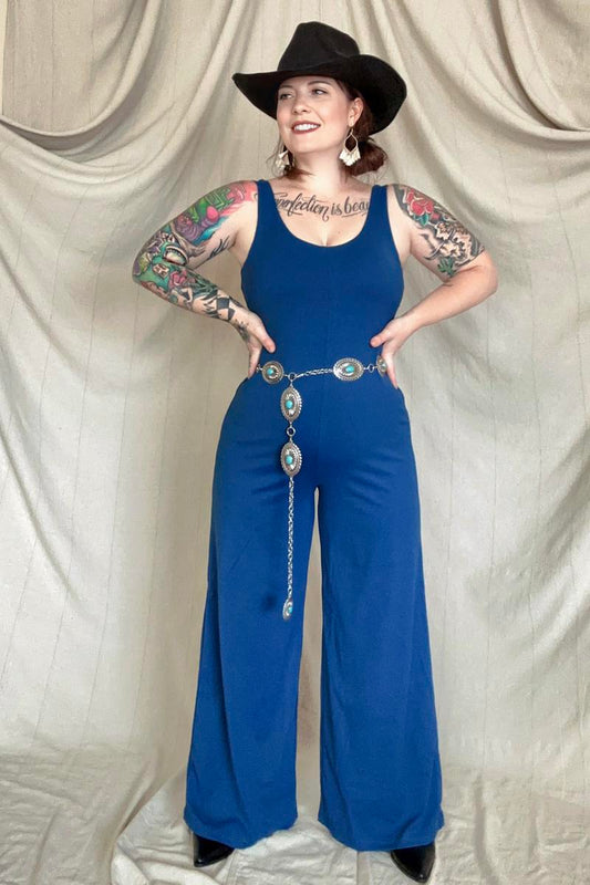FawnFit Wide Leg Sleeveless Jumpsuit With Built-In Bra - Nueva Moda Boutique By Giselly