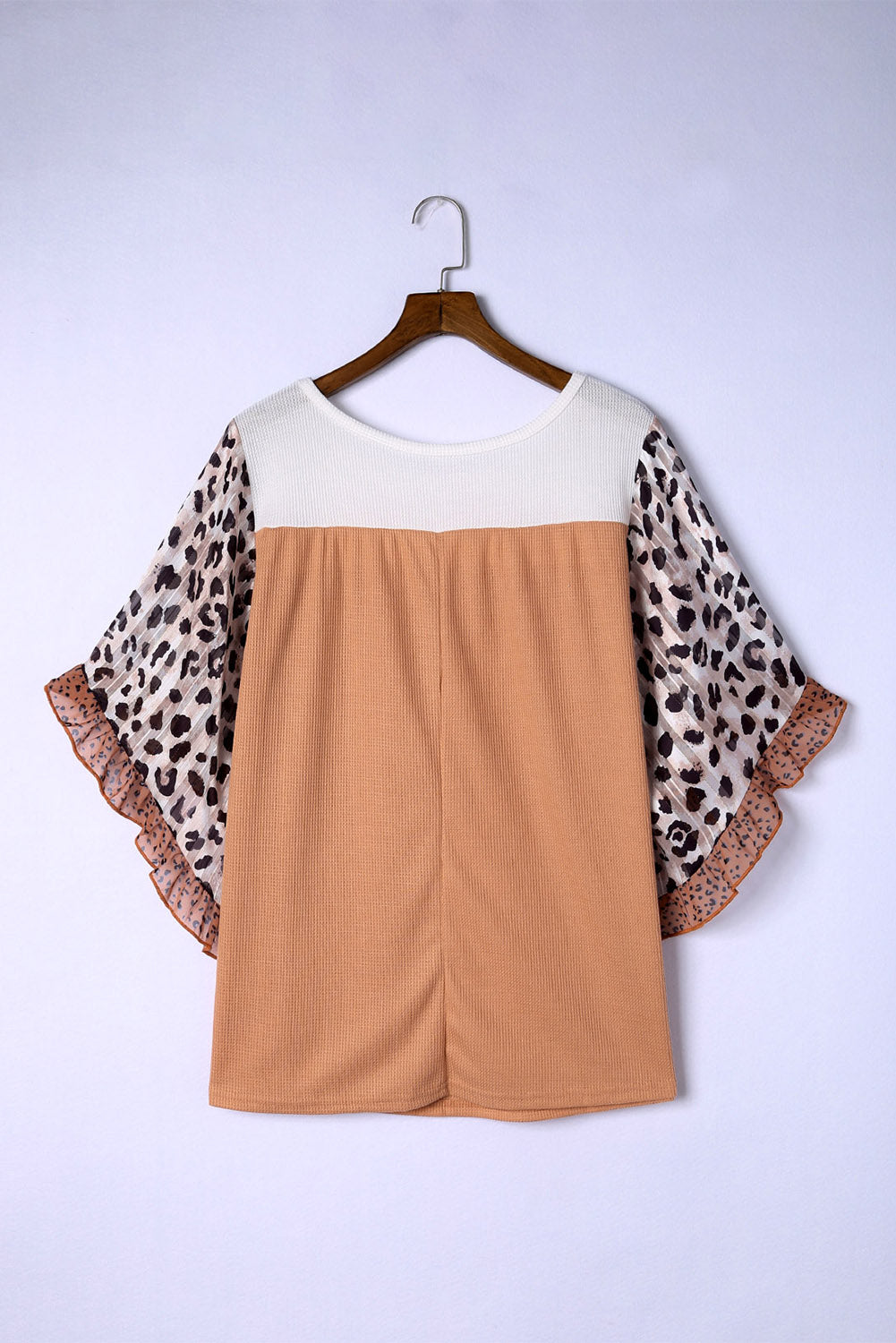 Plus Size Printed Color Block Ruffled Blouse - Nueva Moda Boutique By Giselly