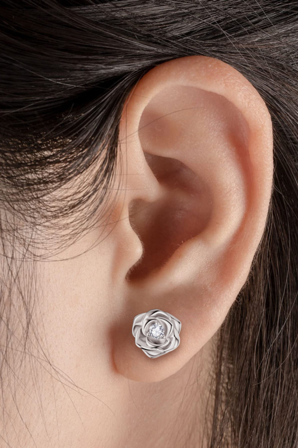 Moissanite Flower 925 Sterling Silver Earrings - Nueva Moda Boutique By Giselly