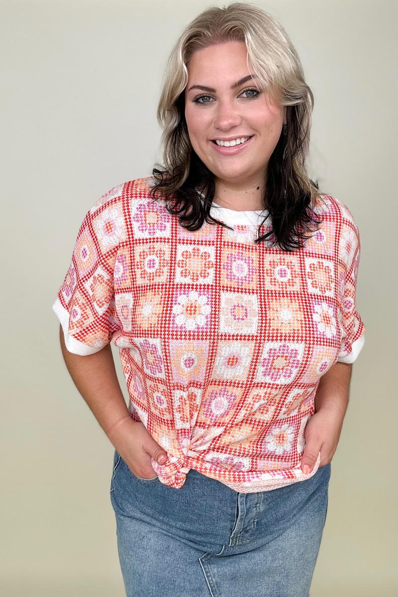 Haptics Dolman Retro Floral Print Top - Nueva Moda Boutique By Giselly