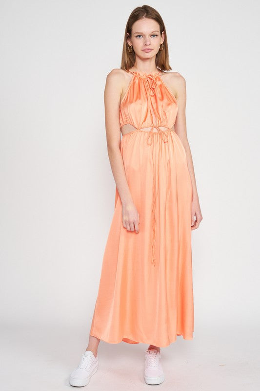 SLEEVELESS MAXI DRESS WITH CUTOUT -  Nueva Moda Boutique By Giselly 