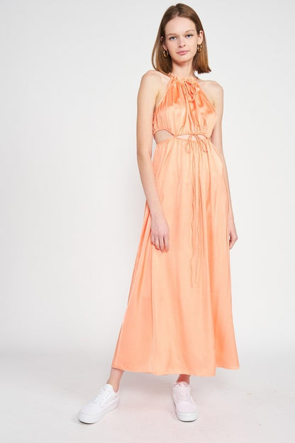 SLEEVELESS MAXI DRESS WITH CUTOUT -  Nueva Moda Boutique By Giselly 