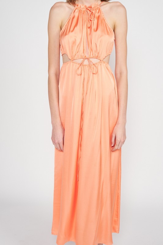 SLEEVELESS MAXI DRESS WITH CUTOUT -  Nueva Moda Boutique By Giselly 