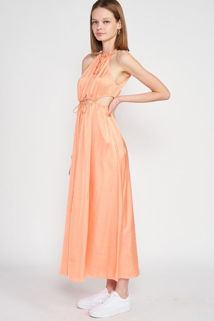 SLEEVELESS MAXI DRESS WITH CUTOUT -  Nueva Moda Boutique By Giselly 