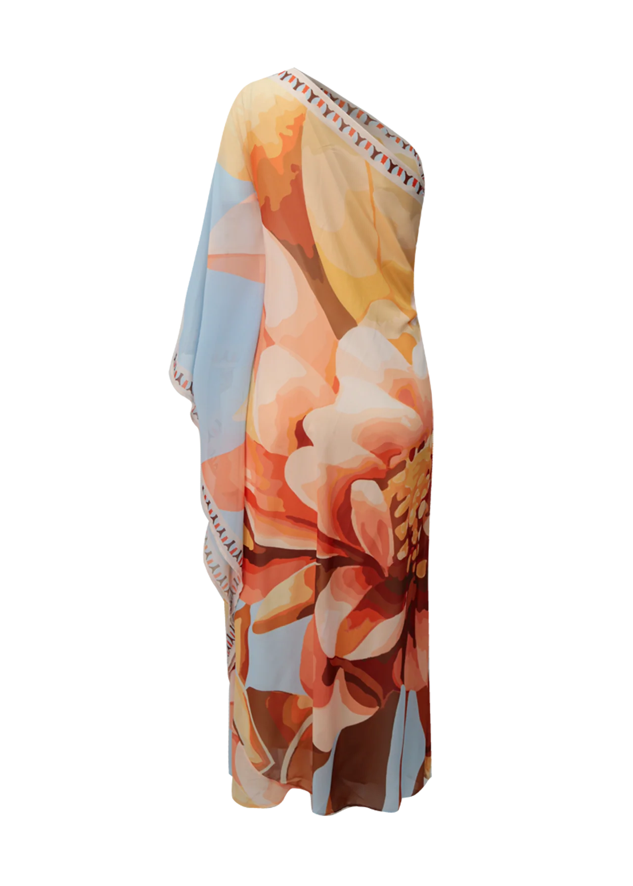 Vestido Maxi Floral One-Shoulder