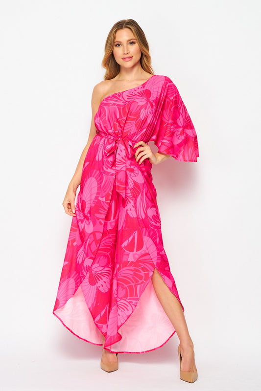 ONE SHOULDER TULIP JUMPSUIT -  Nueva Moda Boutique By Giselly 
