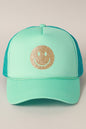 Gold Happy Face Foam Trucker Hat -  Nueva Moda Boutique By Giselly 