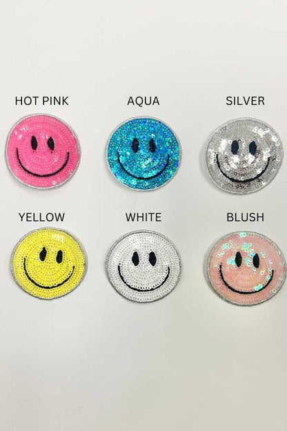 SUMMER SMILEY FACE PATCH TWO TONE TRUCKER HAT -  Nueva Moda Boutique By Giselly 
