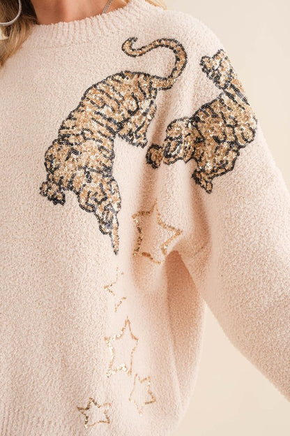 Cozy Soft Knitted Tiger Star Lounge Set -  Nueva Moda Boutique By Giselly 