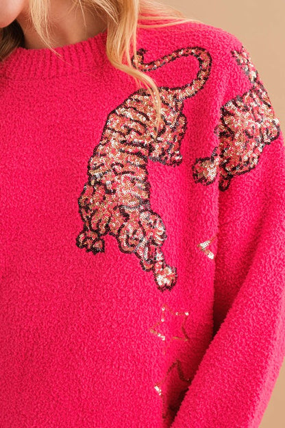 Cozy Soft Knitted Tiger Star Lounge Set -  Nueva Moda Boutique By Giselly 