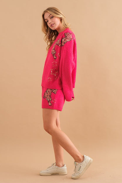 Cozy Soft Knitted Tiger Star Lounge Set -  Nueva Moda Boutique By Giselly 
