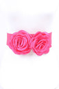 Satin Double Flower Elastic Belt
