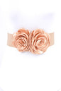 Satin Double Flower Elastic Belt