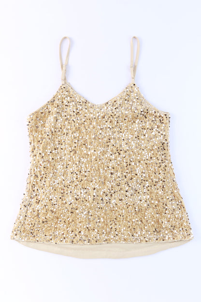 Sequin V-Neck Cami -  Nueva Moda Boutique By Giselly 