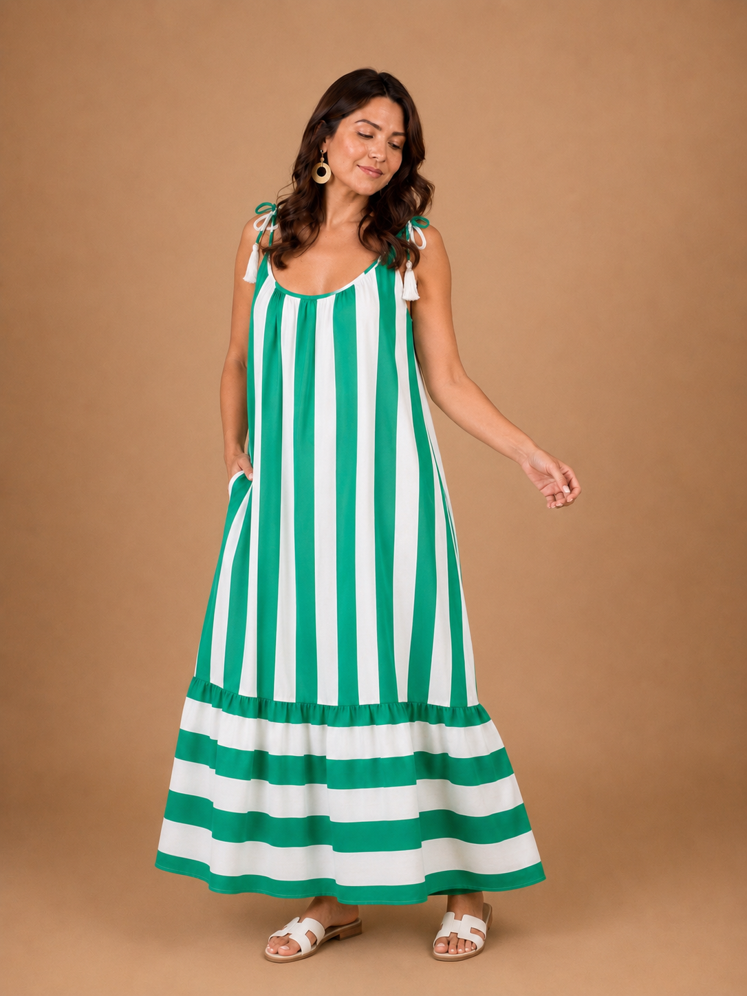 Vertical Stripe Maxi Dress