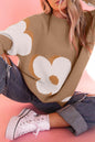 Pink & Orange Floral Cable Knitted Sweater -  Nueva Moda Boutique By Giselly 