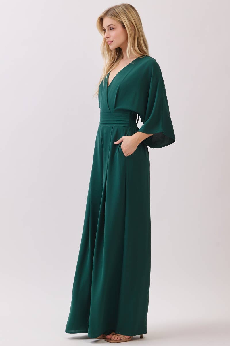 Kimono Jump-suit HR1914-HUNTER GREEN
