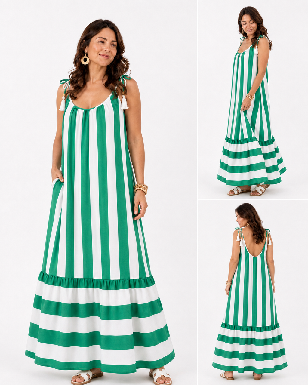 Vertical Stripe Maxi Dress
