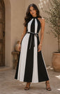 Color Block Halter Maxi Dress