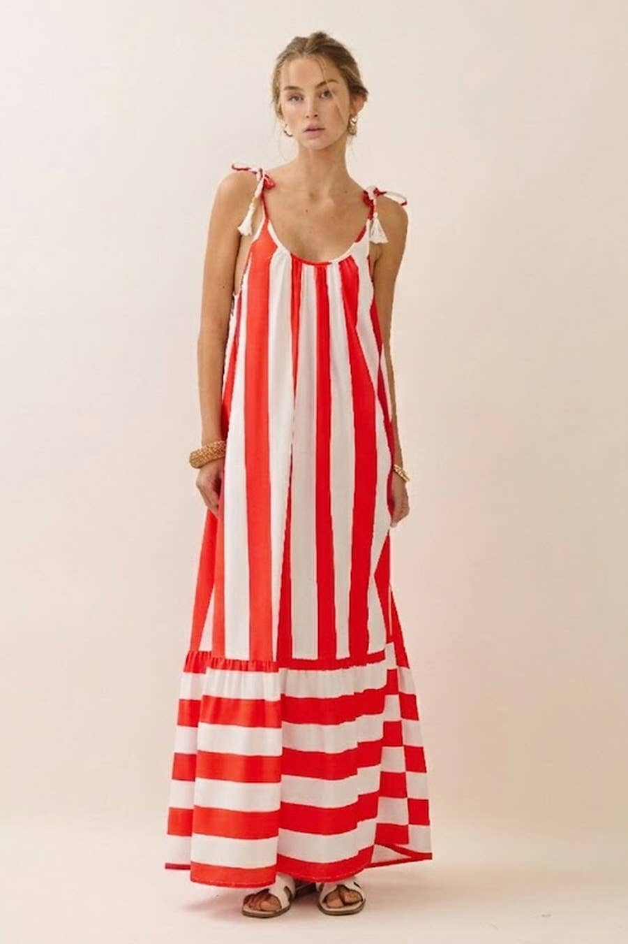 Vertical Stripe Midi Dress