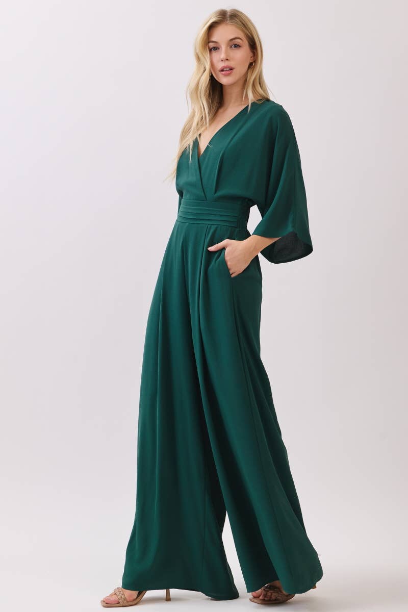 Kimono Jump-suit HR1914-HUNTER GREEN