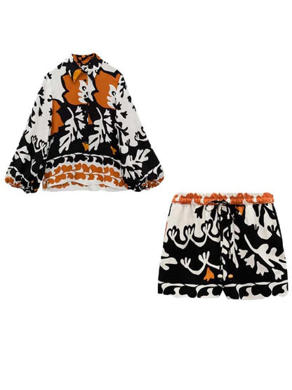 Woman Pieces Fashion Printed Shirt Casual Long Sleeve Top Women Pants Sets Ladies Suit -  Nueva Moda Boutique By Giselly 