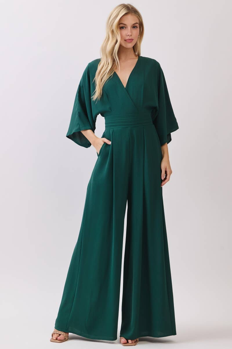 Kimono Jump-suit HR1914-HUNTER GREEN