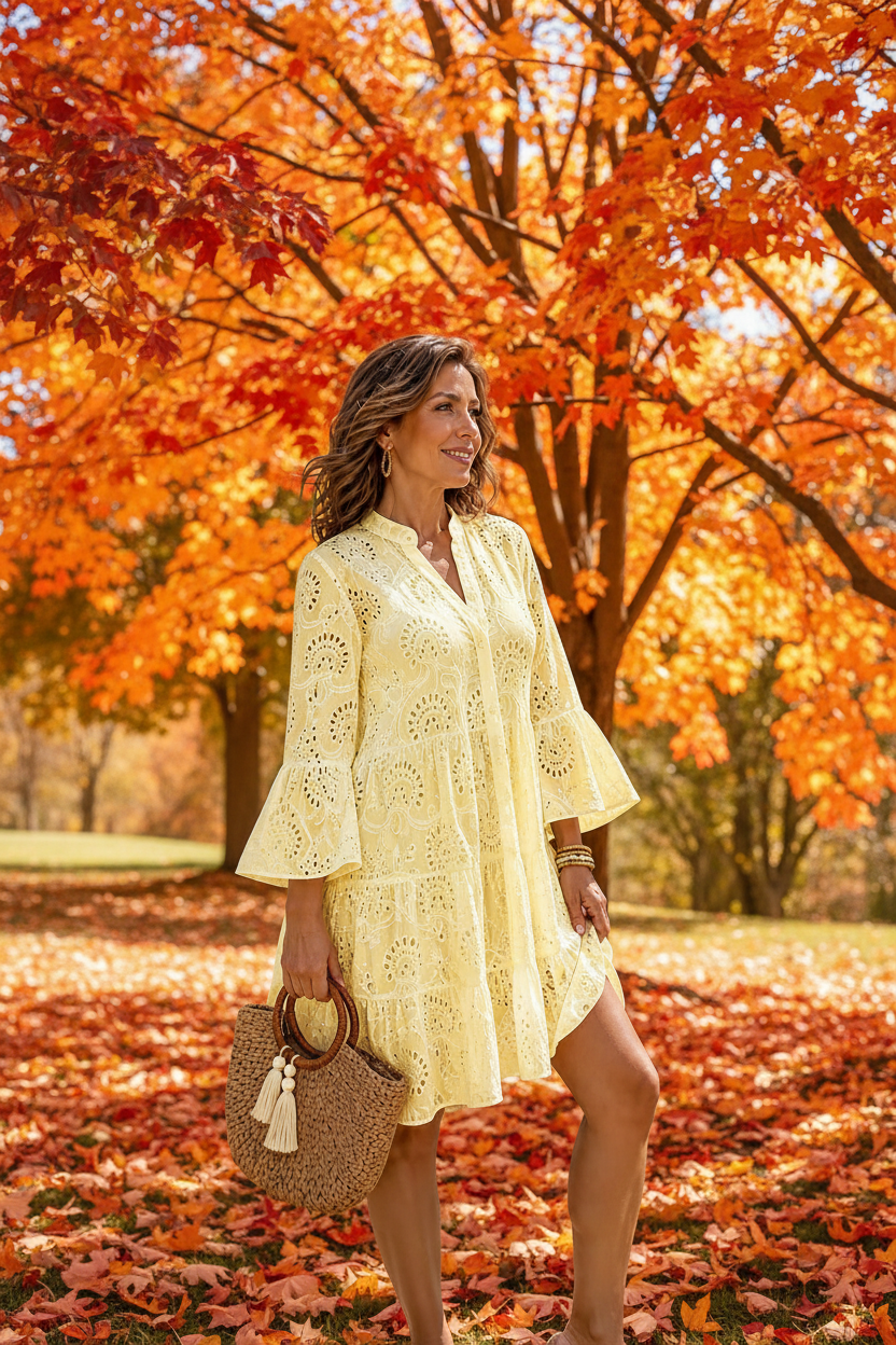 Full Size Eyelet Ruffled Hem Tiered Dress Plus Size