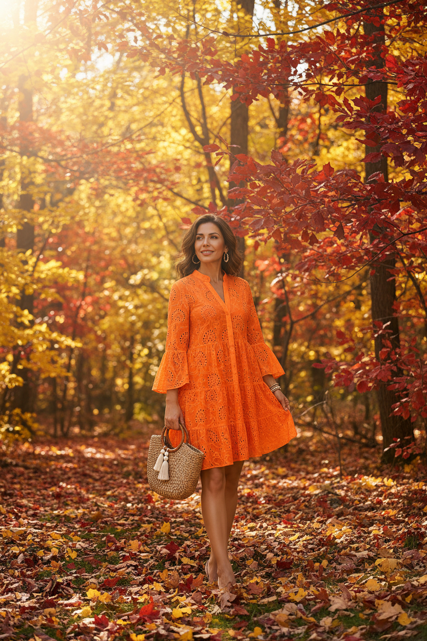 Full Size Eyelet Ruffled Hem Tiered Dress Plus Size