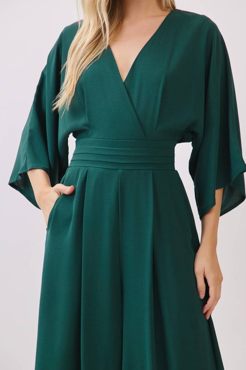 Kimono Jump-suit HR1914-HUNTER GREEN
