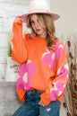 Pink & Orange Floral Cable Knitted Sweater -  Nueva Moda Boutique By Giselly 