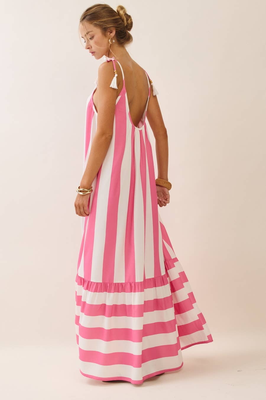 Vertical Stripe Midi Dress